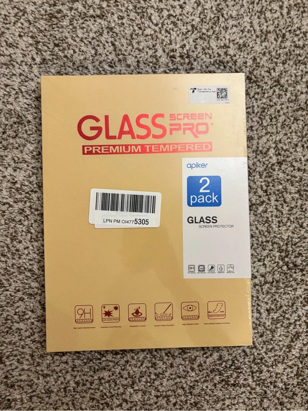 apiker 2-Pack Tempered Glass Screen Protector for iPad